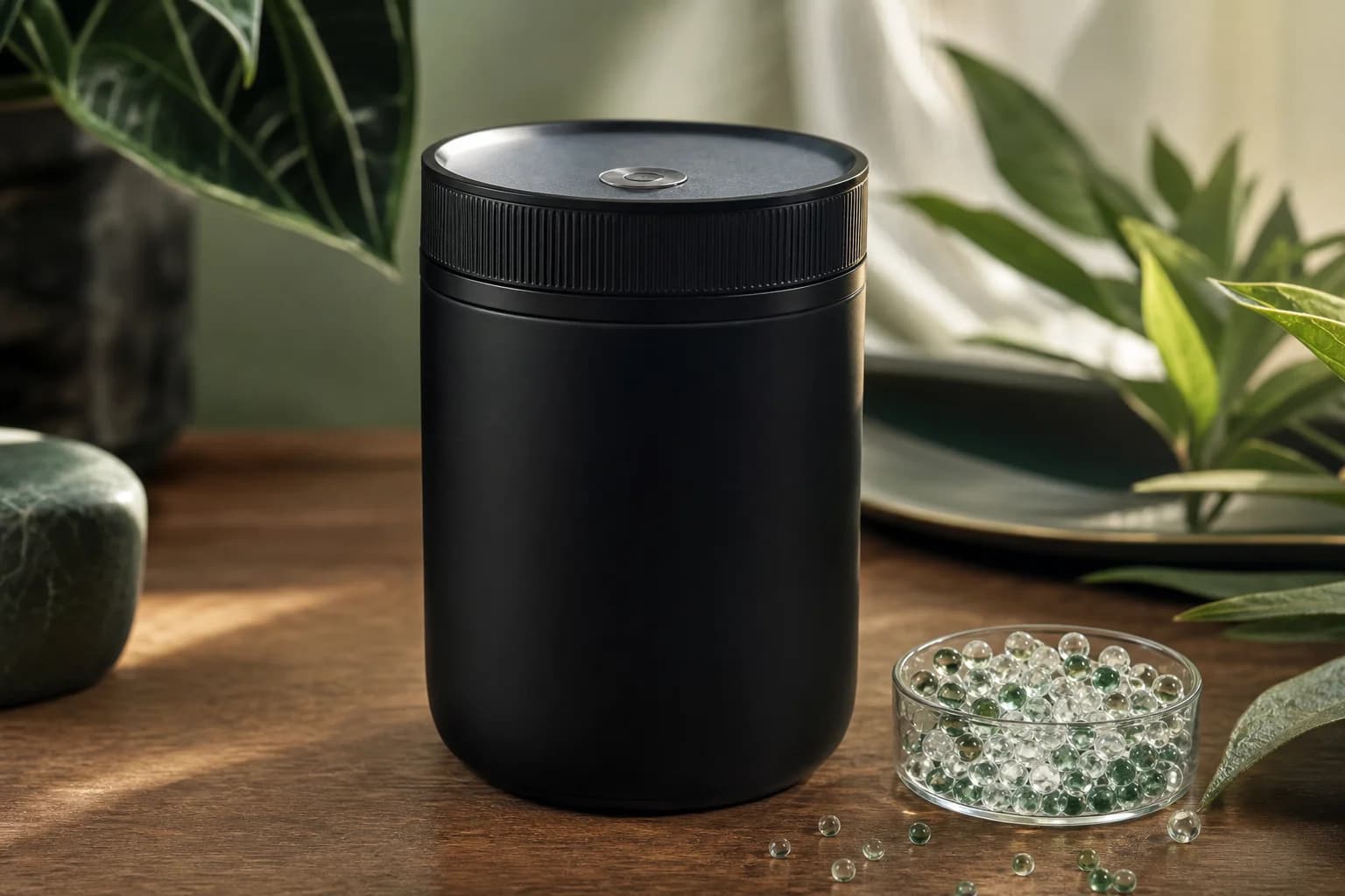 Premium cannabis wellness storage setup